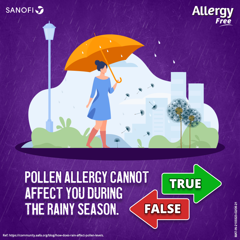 Grass and weed pollen are particularly active during rains, especially when a heavy downpour stars and ends quickly. ​
​
Staying prepared to manage grass and weed pollen allergy is the right way to go. ​
​
We're here to help: allergyfree.co.in/en-gb/know-you…

#AllergyFree