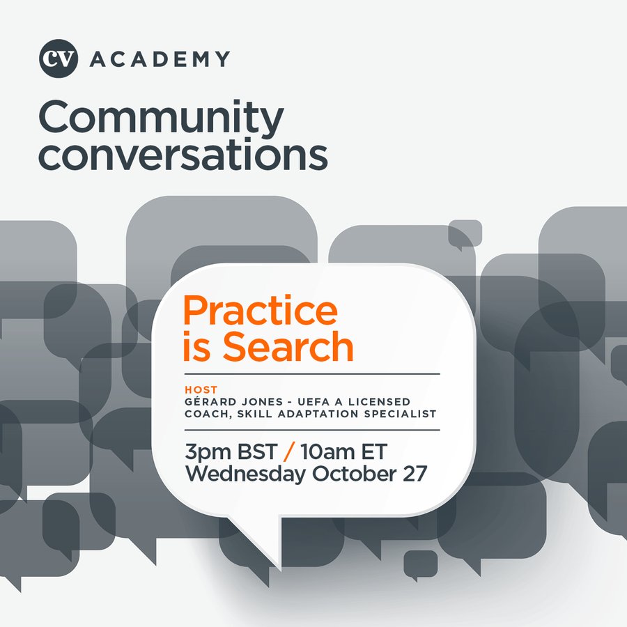 CVAcademy's tweet photo. • How does your philosophy guide your practice?
• Does your practice challenge players to problem-solve?
• Why might it be important to view practice as search? 

CV Academy Subscribers can still sign up for today’s #CVCommunityConversations, hosted by @Gerard_Jones... 👨‍💻⚽️ https://t.co/RUBUAcAJFZ