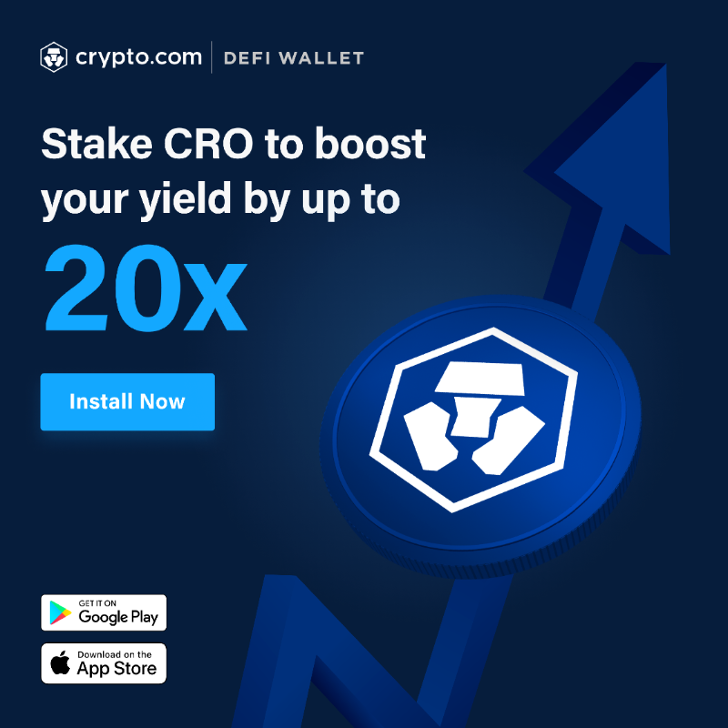 cryptocom's tweet photo. Don’t let your crypto sit idle🪙
The best place to farm and swap DeFi tokens, directly from your DeFi Wallet👛
Liquidity Providers enjoy Swap-fee Sharing and Bonus Yield for selected pools📈
Stake CRO to boost your yield by up to 20x now!