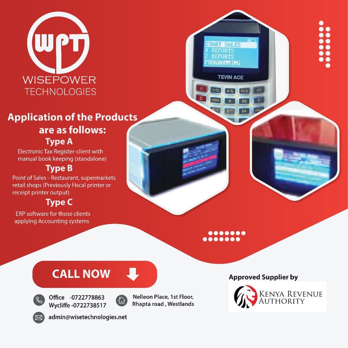 Wisepower_Tech's tweet photo. People love quick and easy when it comes to solving a problem. Our TIMS enabled ETR machine aids in increasing VAT compliance and minimizes VAT fraud. Call us on 0722778863 for more information. #wisepowertech #babagloria #Client13173 #ndichu https://t.co/7Jb4P96SEs
