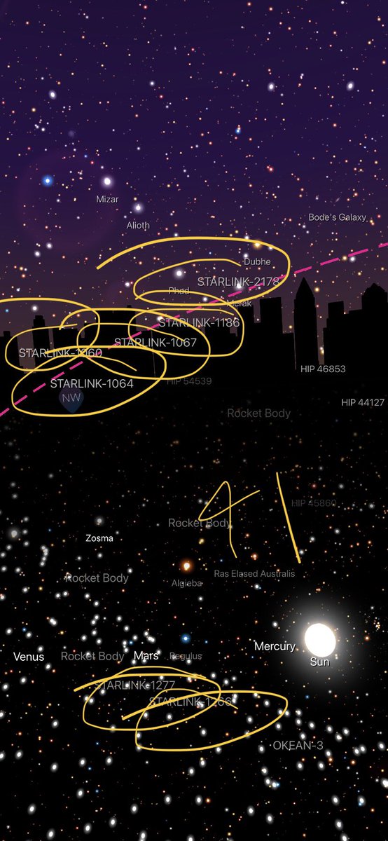 Annapillar's tweet photo. @elonmusk TBH I lost interest in stargazing altogether when I thought I saw amazing stars and planets called  “STARLink” and then googled STARLink 🥺 https://t.co/1tTxQFwWou