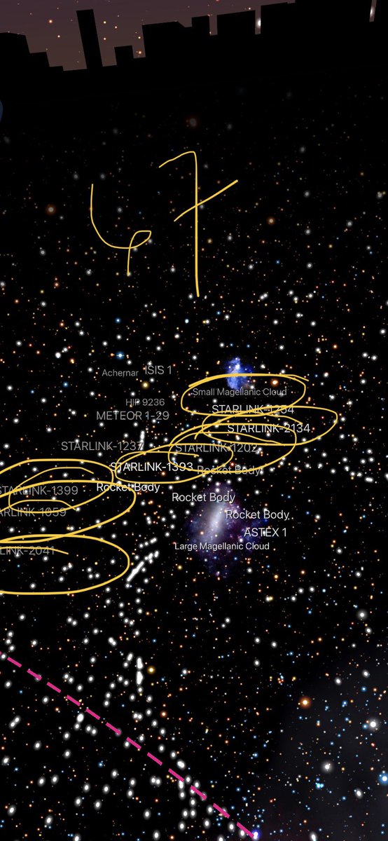 Annapillar's tweet photo. @elonmusk TBH I lost interest in stargazing altogether when I thought I saw amazing stars and planets called  “STARLink” and then googled STARLink 🥺 https://t.co/1tTxQFwWou