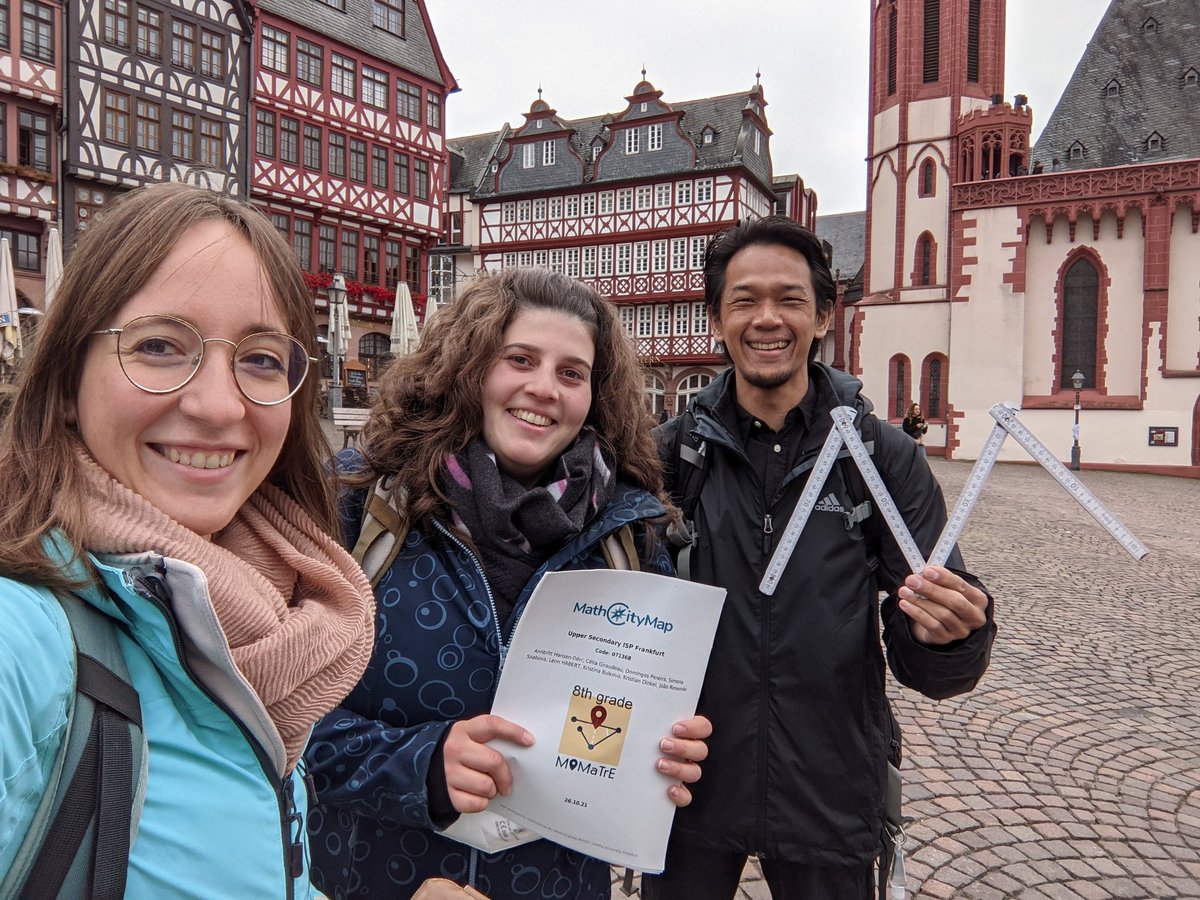 mathcitymap's tweet image. Sightseeing + #MathTrail! 
This week, @adinurcahyono is our guest in @Stadt_FFM and of course we check out the new #mathcitymap features in the town! 
#iteachmath #twlz #outdoormathematics