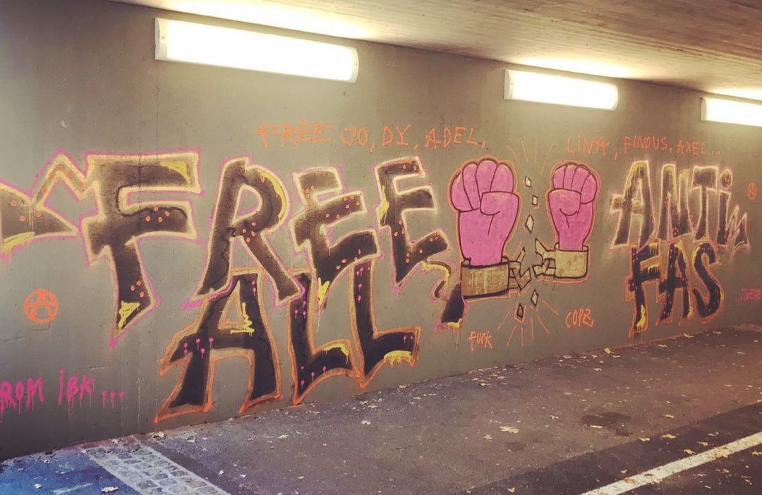 Freiheit für alle inhaftierten Antifaschist*innen! 🏴🚩 #freelina #freeadel #freefindus #relaxepourles7 #libertepourles4 #freejan #freejo #freedy #antifa #nzsbxn