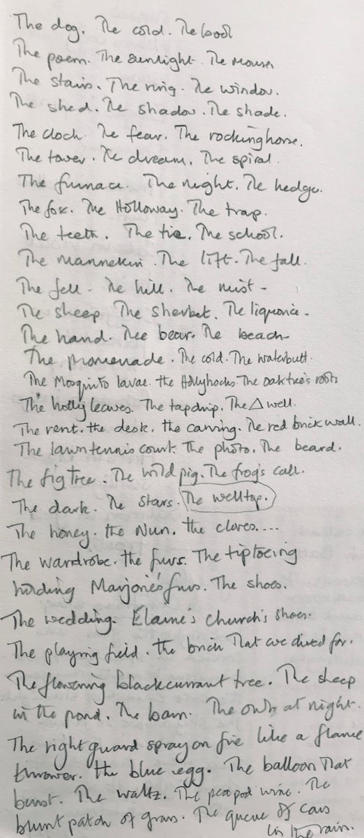 The 'The' game - list as many 'The's (nouns) as you possibly can in a given time, say 5 minutes. Then use these to give you ideas for a list poem, e.g. I believe in - or - I want to paint - or - Things I love, etc. <a href="/KateClanchy1/">Kate Clanchy</a> <a href="/JamieThomasTFW/">Jamie Thomas</a> <a href="/MrWalkerPrimary/">James Walker</a> <a href="/jamescarterpoet/">James Carter</a>