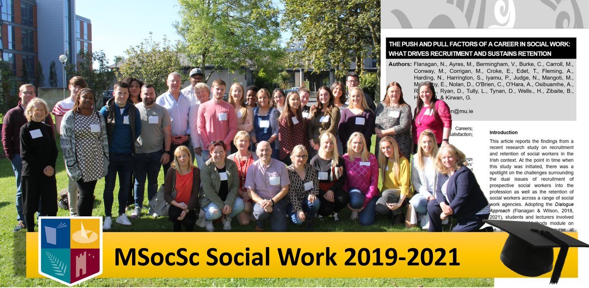 NiamhatMU's tweet photo. #MomentusDay @Maynoothuni. The first #SocialWork qualifications 2b conferred on students, who graduate not only as #SocialWorkers but also #PublishedAuthors as @IASW_IRL accepts their research for publication. The future of #SocialWork & #SocialWorkResearch is in good hands. https://t.co/XFjQM77i0i