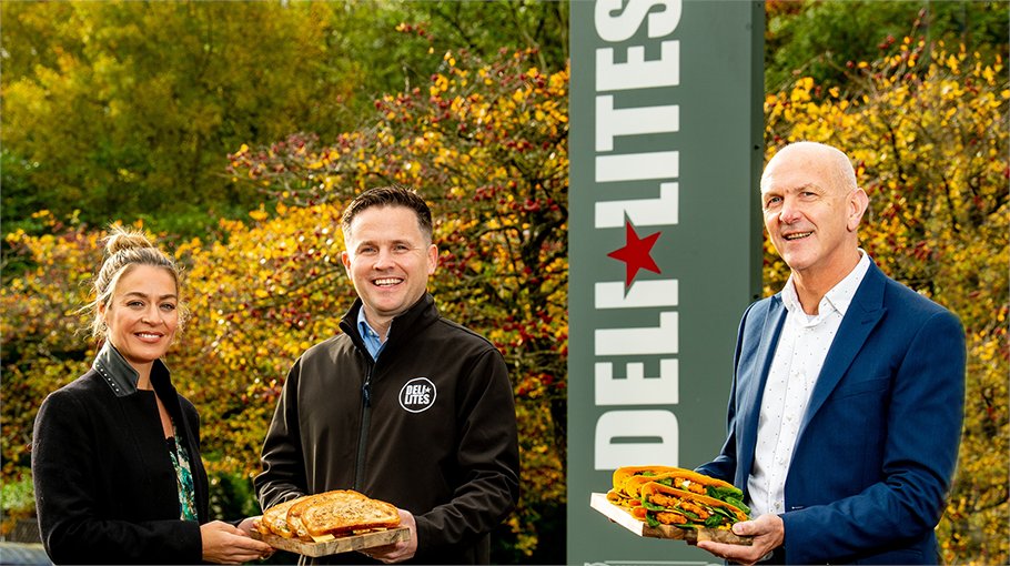 Pictured (L-R) are Jackie and Brian Reid, Owners of Deli Lites with George McKinney, Director of Technology, Services & Scaling, Invest NI.