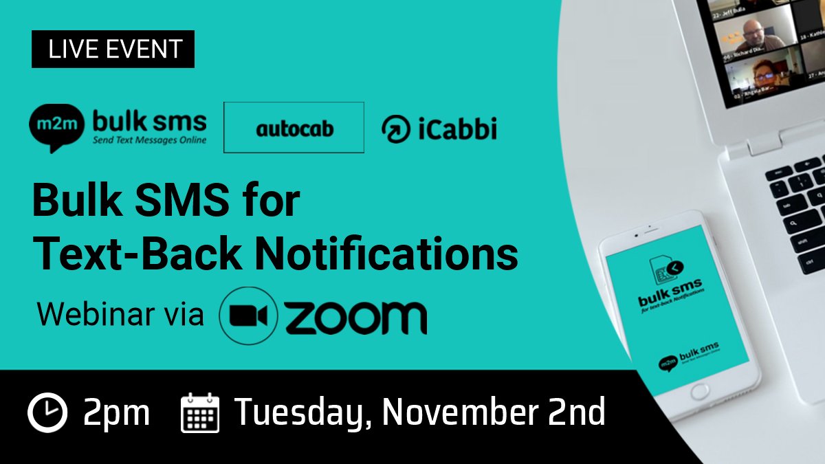 m2mbulksms's tweet image. #TextBack FUP implications, What are the alternatives for Taxi Operators on this mission-critical topic? 
Find out. Register in advance for this Zoom webinar November 2nd 14.00GMT Register here; buff.ly/3vJMJju