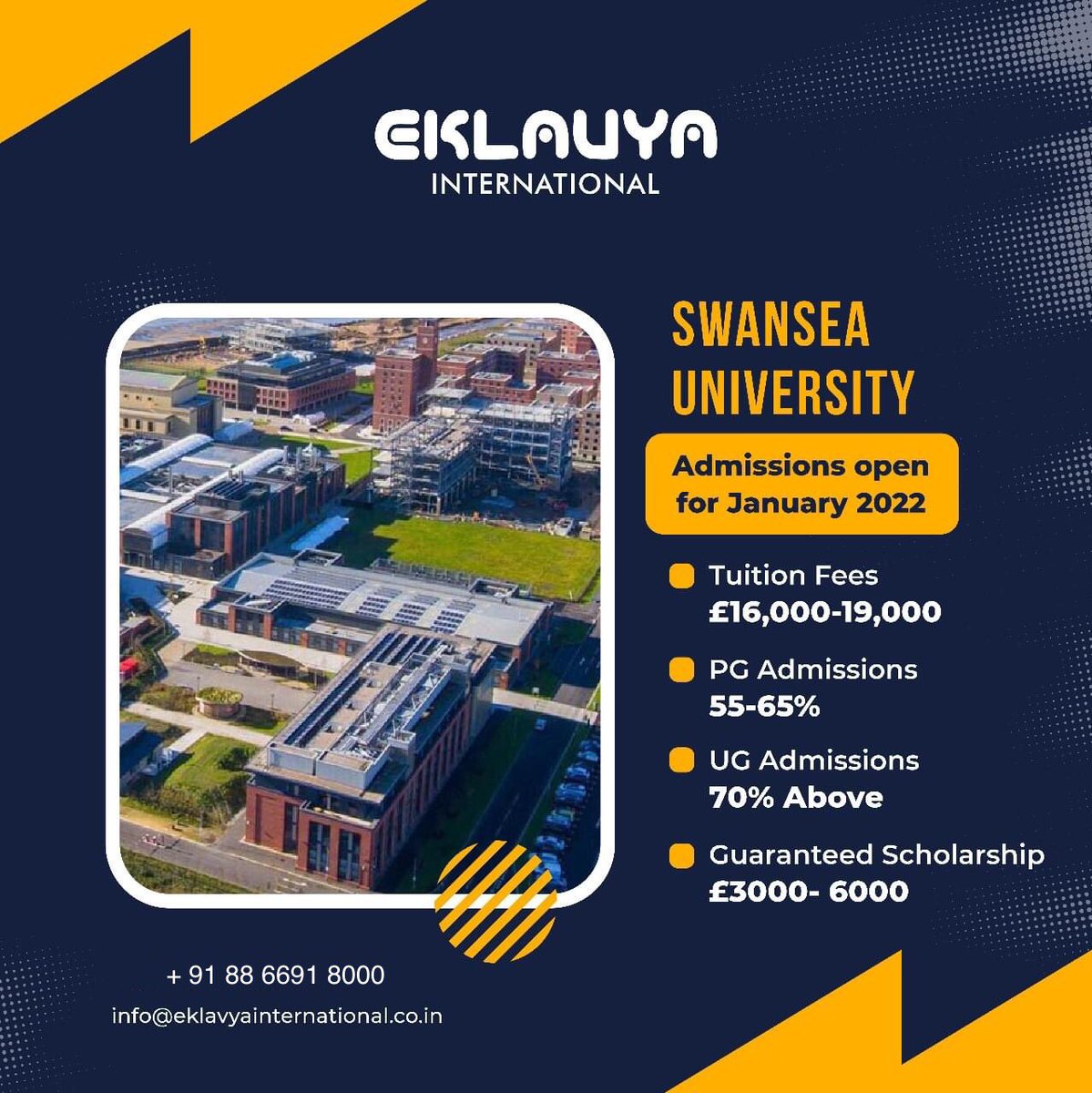 eklavyapatel's tweet photo. UK still accepting application for Jan'22 intake. 
Know more about Swansea University. 

Reach us at: +91 88 6691 8000| info@eklavyainternational.co.in

#swanseauniversity #SuccessSagas #EklavyaInternational #Education #StudyAbroad #InternationalStudies #IELTS #IELTSscore #8band https://t.co/mOoGHtWNQX