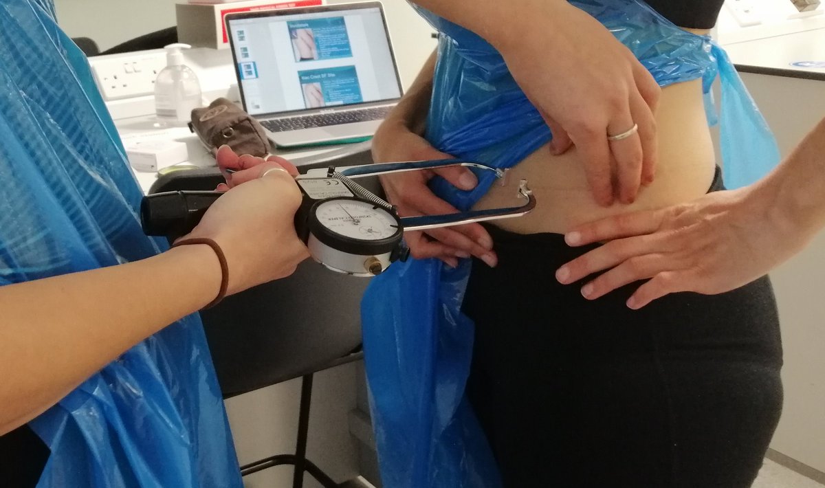 UHertsDietetics's tweet photo. University of Hertfordshire Dietetics students are back in the lab doing anthrometry and physical assessment! @Ew_Katherine @LeeJerome5 @UniofHerts @uniofhertslms @FallaizeRD @KateEarl12 https://t.co/XGJAdHvLOJ