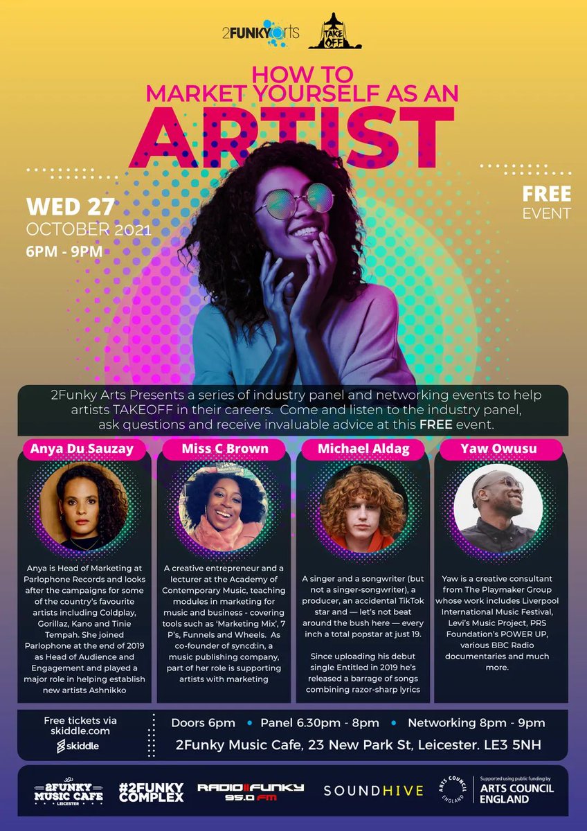 syncdinmusic's tweet photo. On the panel at a free event this evening, answering questions and giving advice on marketing yourself as an artist. How to leverage your network and tools you can use to help. https://t.co/A4P63EbRxT