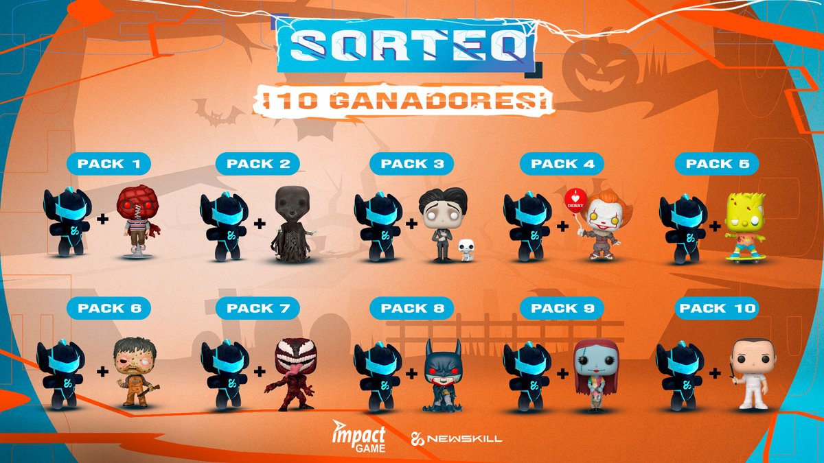 🎃 SORTEO #halloween2021 🎃
¡Sorteamos 10 packs de Skilly+Funko y habrá 10 ganadores! 😱

Requisitos: 
🔁 RT al tweet
👻 Sigue a <a href="/newskill_ES/">Newskill España</a> y a <a href="/ImpactGame_es/">Impact Game</a> 
🧟Menciona a un amigo con #SorteoTerrorífico, tantas veces como quieras. Cuantos más comentarios, más posibilidades.