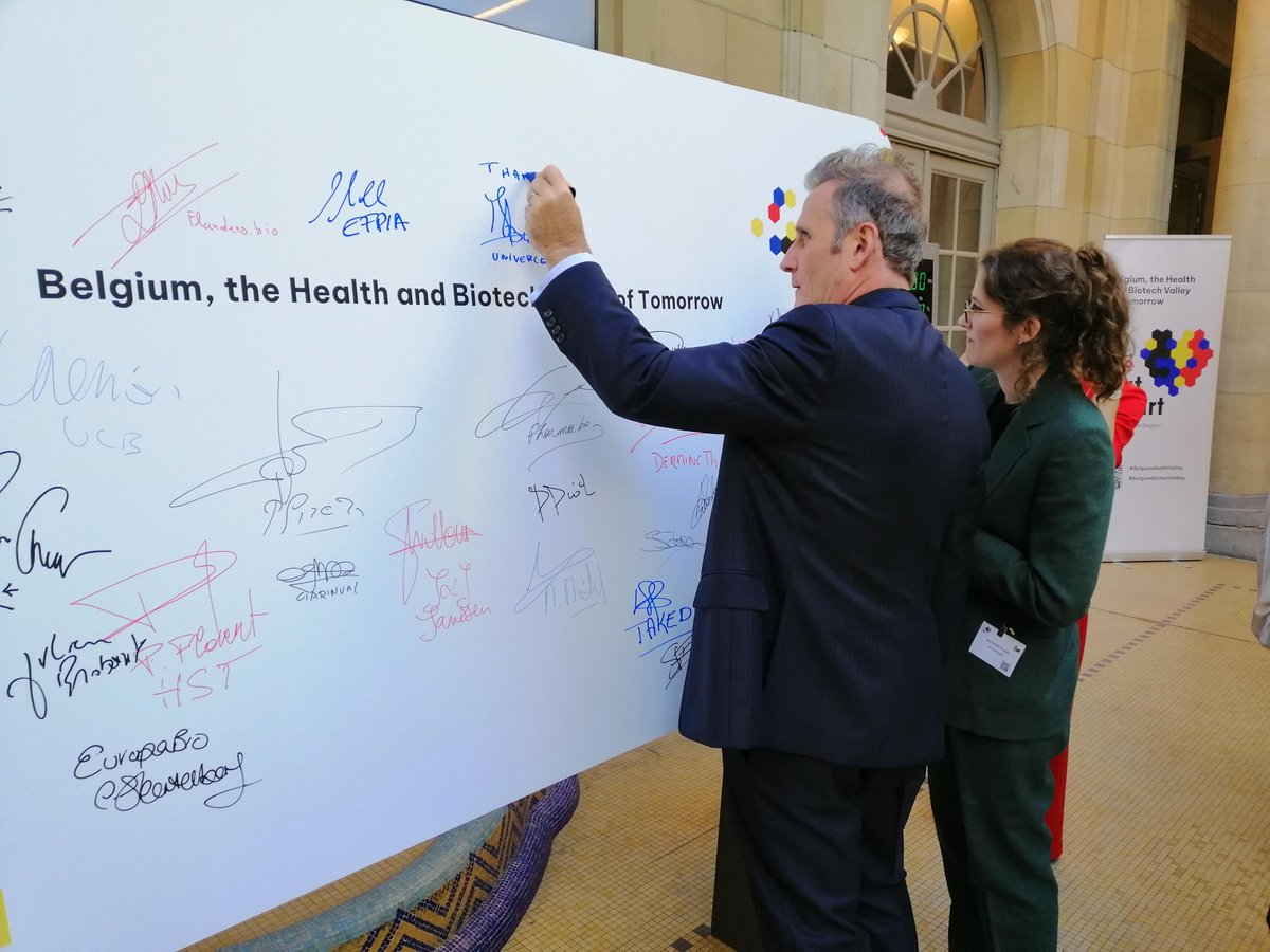 Yesterday was the official launch of "Belgium, 'Health &amp; Biotech valley' of the future". The event featured speeches from Alexander De Croo and Ursula von der Leyen. <a href="/BultotH/">Hugues Bultot</a>, CEO of Univercells was part of the panel discussion: “Building the future”. lnkd.in/eguFNYdJ