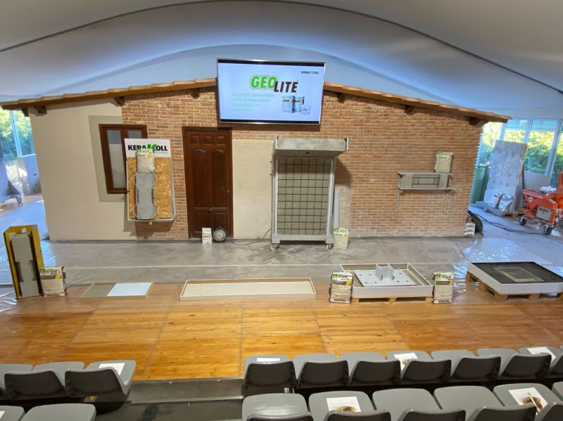 Todo preparado para nuestra formación sobre #GeoLite, nuestro mortero de reparación estructural, en #KerakollCampus