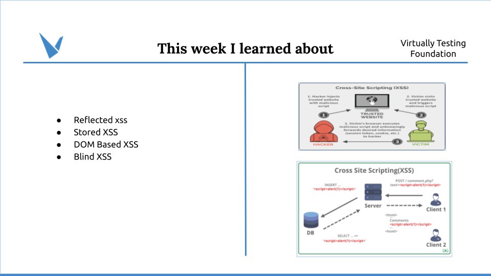 iuitzy1's tweet photo. I am excited to be a penetration testing intern at @VTFoundation  . This week, I learned about XSS and its exploitation methods and counter protection.
#vtfoundation #vtfoct21 #internships #penetrationtesting #intern https://t.co/czMWnKnFli