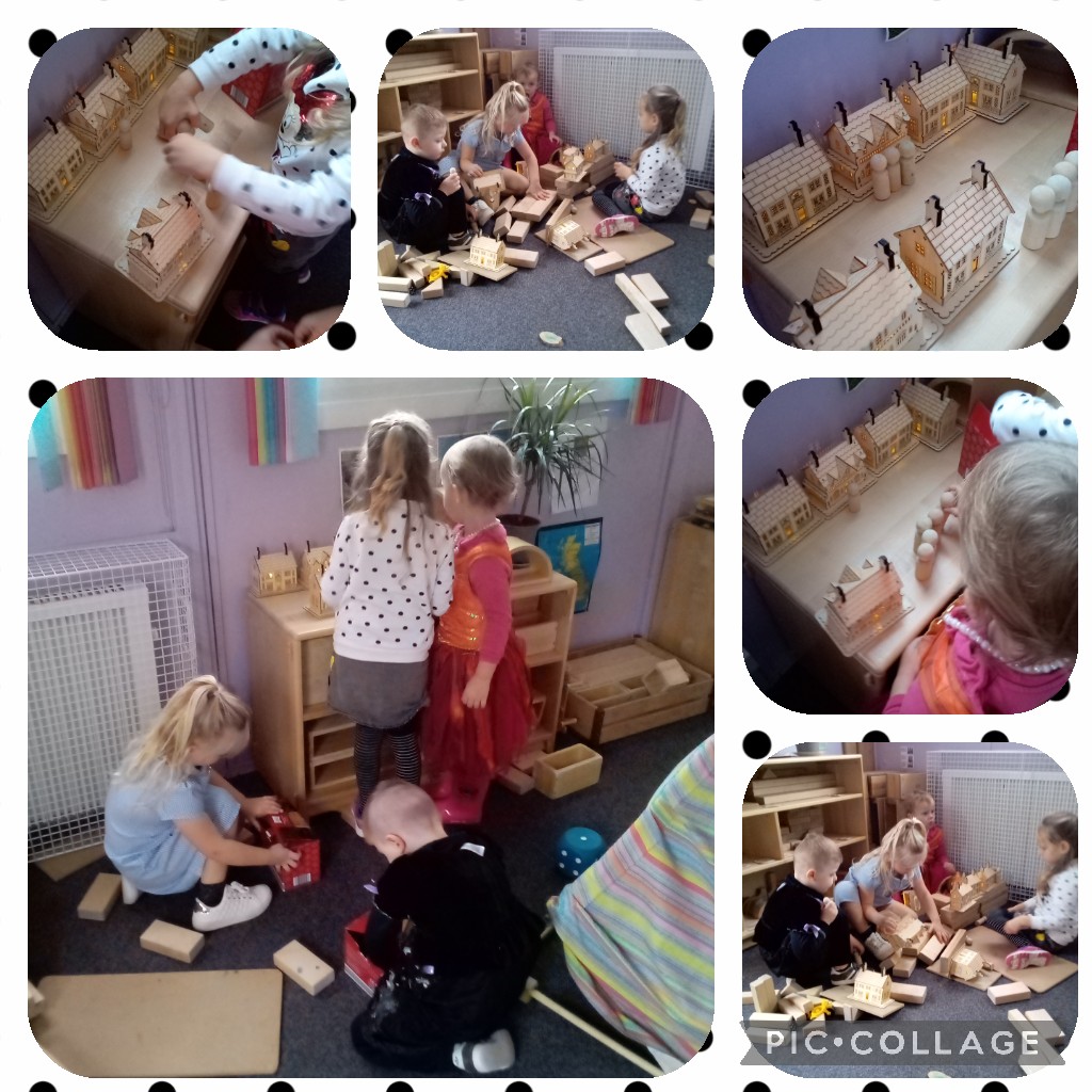 wlourladysps's tweet photo. A special delivery of wooden light up houses has sparked great excitement in our ELC block area. Rich symbolic, imaginative and cooperative play in action with the children designing a village scene with a school @wlelc @LoveWestLothian @froebeledin @WL_STEM https://t.co/BlxN5WqqhP