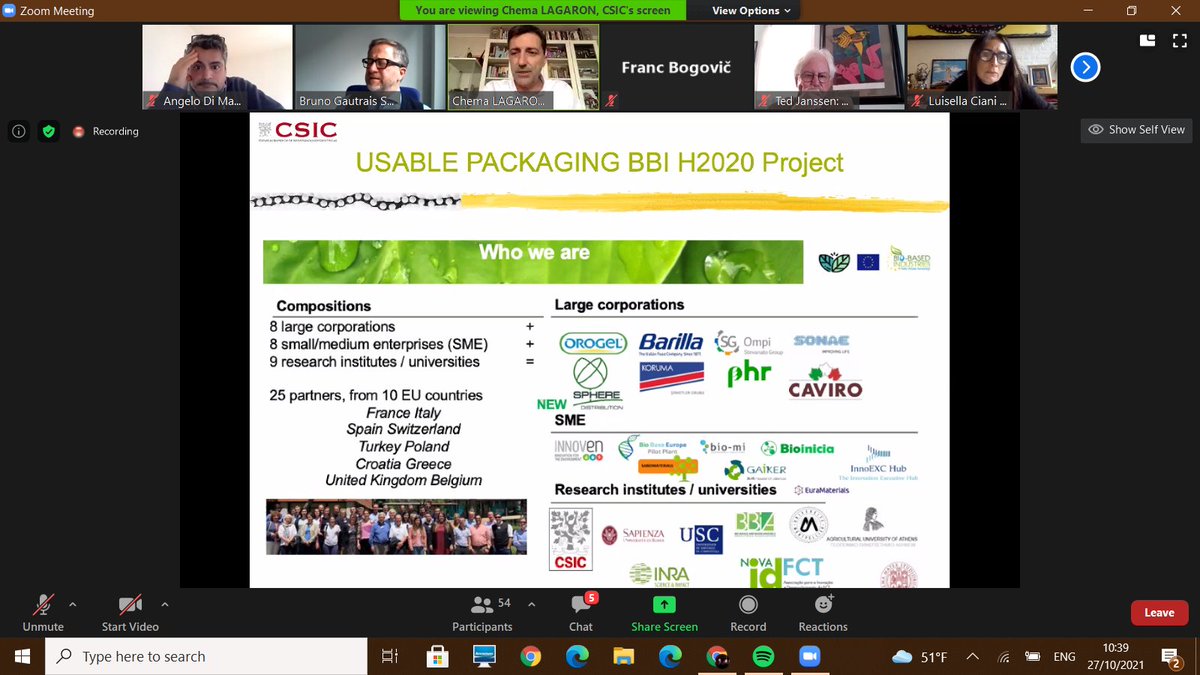 Project Co-ordinator <a href="/ChemaLagaron/">Jose Maria LAGARON</a> presents the <a href="/Uspackproject/">Usable Packaging</a> at today's <a href="/EUFoodForum/">European Food Forum 🇪🇺 🗣🤝</a> event on “From Food to packaging: Sustainable packaging for the safety and quality of food”. <a href="/bbi2020/">BiBi2020</a> 
#sustainablefood #LetsTalkAboutFood #circulareconomy