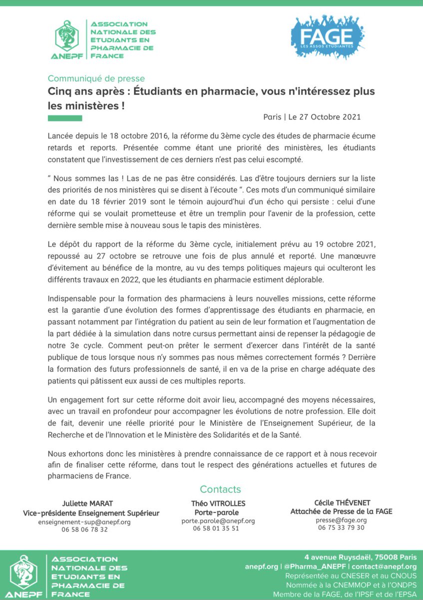 ANEPF Pharmacie tweet media