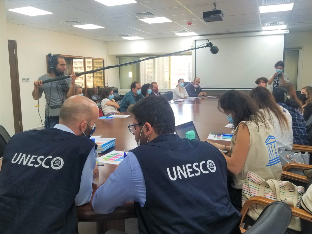 UNESCOBEIRUT's tweet photo. 🟢Kickoff Meeting of the #TERDAD Youth Art & #Education Project, which will offer education & training workshops to Lebanese school students. The sessions will focus on themes of cultural diversity & coexistence, through various forms of #art & expression 🎨🎬🎭🎼
#Li_Beirut🇱🇧 https://t.co/oXpvH9EwwD