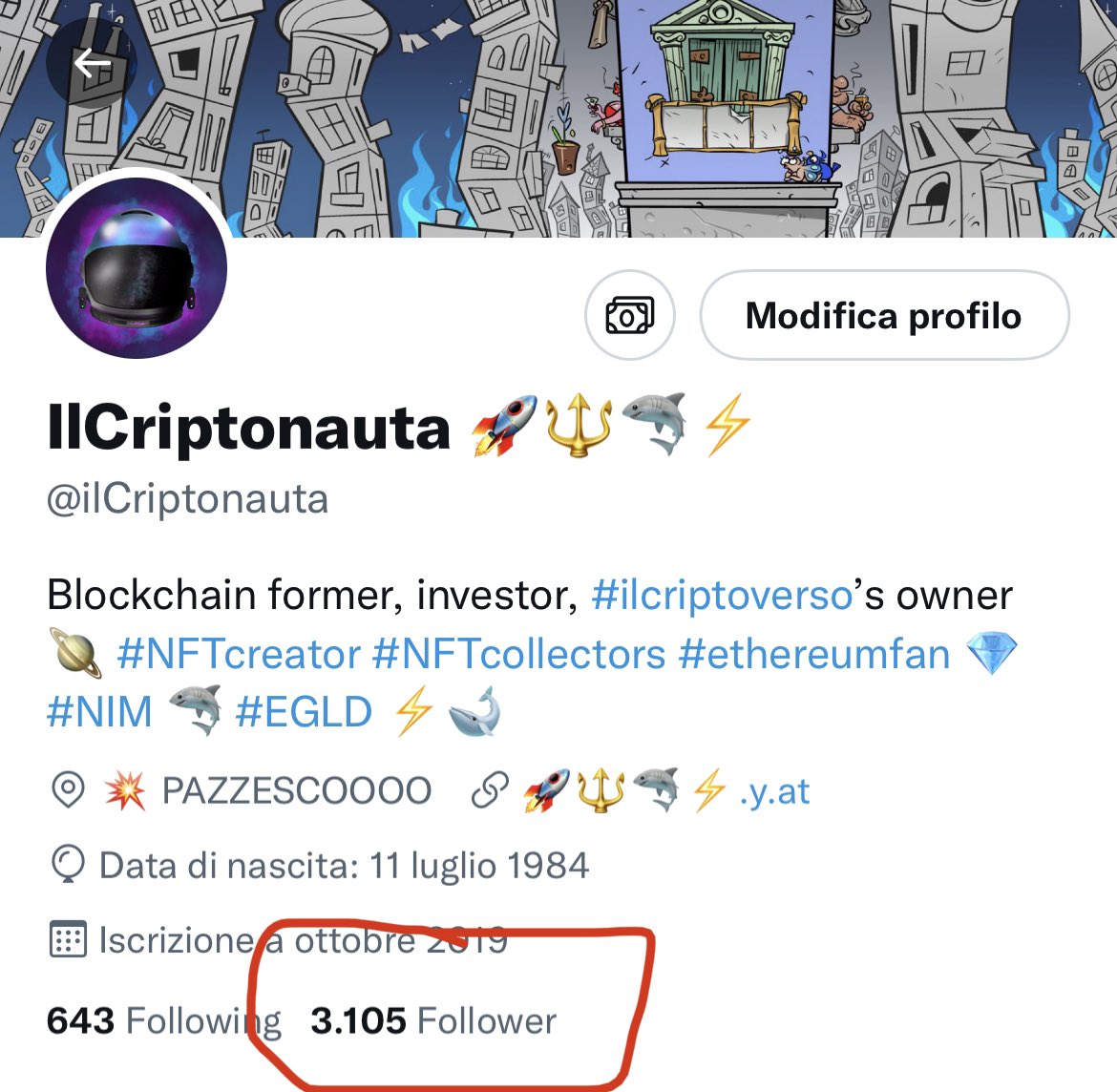 ilCriptonauta's tweet photo. Pazzesco. La media è di 100 ogni 7gg. 

Benvenuti a tutti i nuovi #followerZ 

Inizia da qui 👇 

https://t.co/eGrwCeGaSM https://t.co/ZdKxqQTTpp