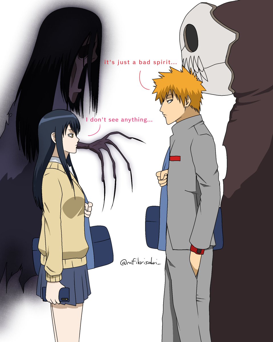 fikrigorikun's tweet photo. Mieruko-chan x BLEACH
Miko vs Ichigo
#mierukochan #bleachfaceagain #bleachなりきりさんと繋がりたい  #ブリーチ #artwork #animeart  #bleach  #ichihimeforever  #illustration #naruhina #見える子ちゃん  #イラスト #ichigokurosaki #黒崎一護 #ichihime https://t.co/XskotZxgMY