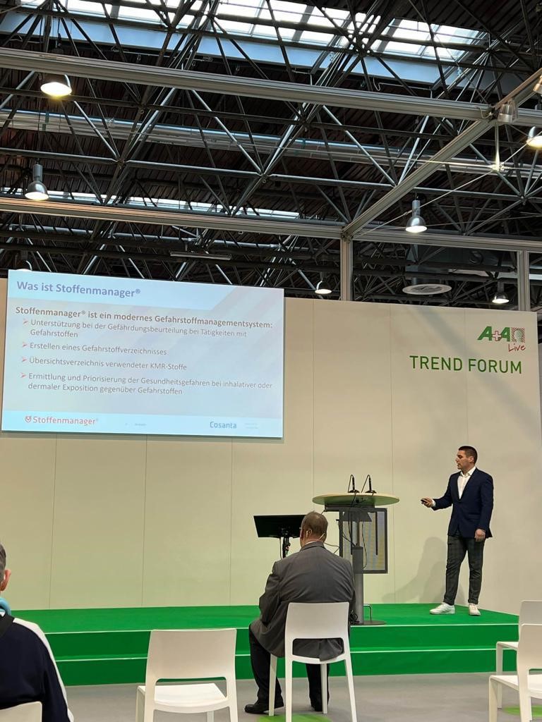 stoffenmanager's tweet photo. Gestern haben wir Stoffenmanager® und Stoffenmanager®  Share auf der Trend Forum der A+A präsentiert! Wir freuen uns Teil der Messe gewesen zu sein und wünschen den Besuchern auch in den nächsten Tagen viel Spaß! https://t.co/9HvD2C1d9f