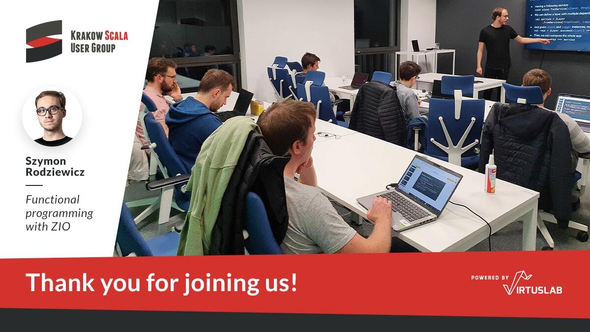 How good it was to meet in person! Thank you all for attending the "Functional programming with ZIO" workshop. We hope it was time well spent for you, full of valuable knowledge 💪. 

meetup.com/pl-PL/Krakow-S…