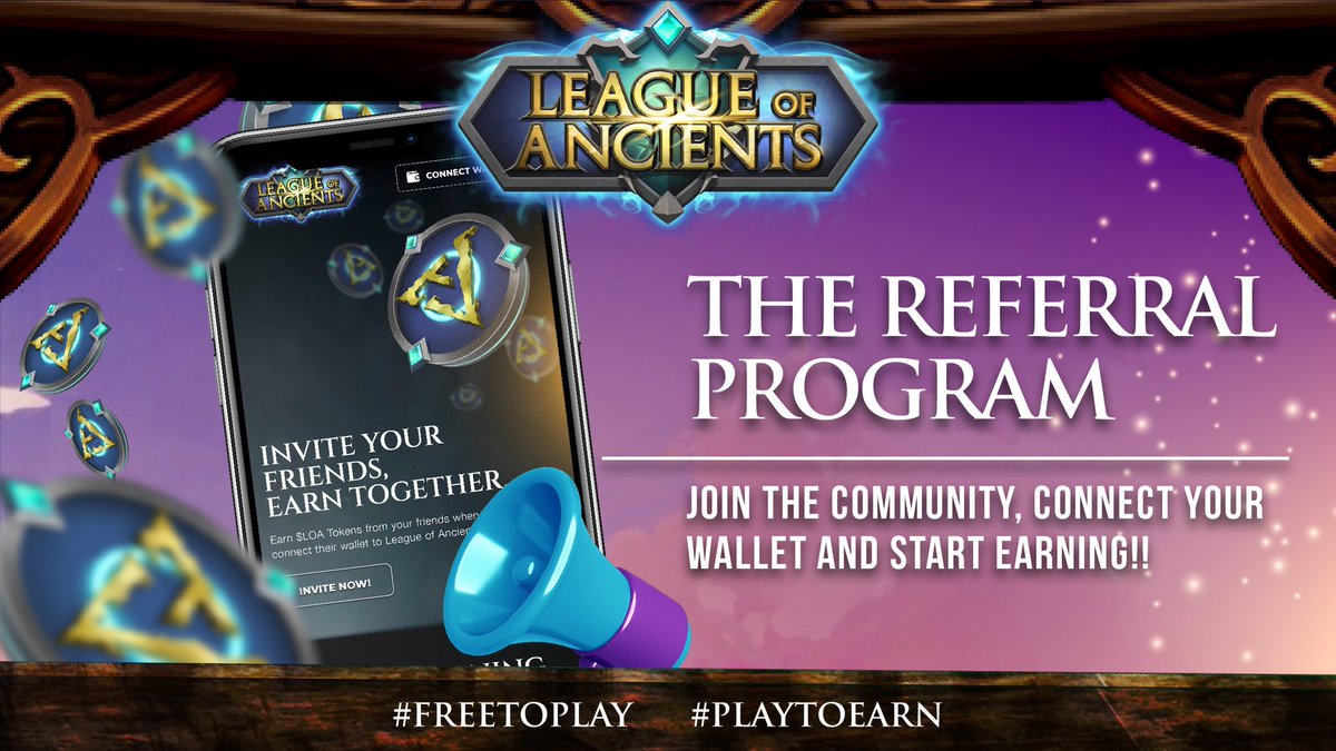 EARN $LOA TOKENS EASILY RIGHT NOW!🔥🔥

#LeagueofAncients is launching our REFERRAL PROGRAM.

Every friend that connects their Wallet to #LeagueofAncients will earn YOU $LOA directly into your wallet!z✨✨

Get more info on our website :
leagueofancients.com/referral
