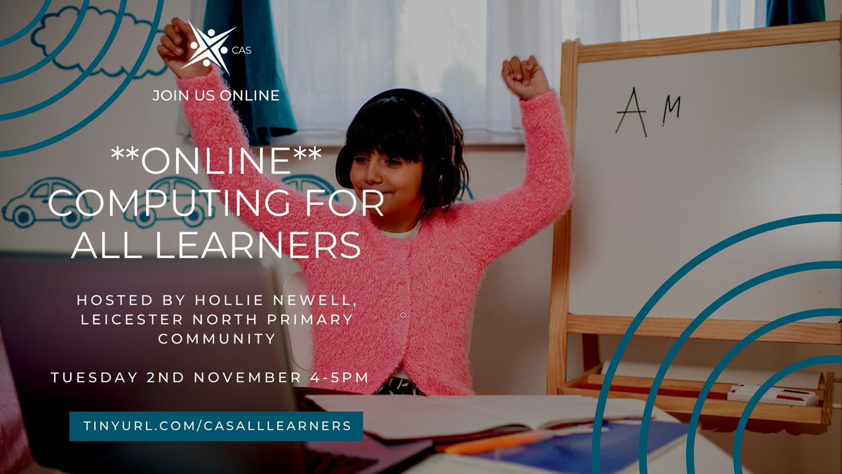 casmidlands's tweet photo. Tomorrow. Join Hollie Newell as will share top tips on how to support both #SEND and #EAL pupils in Computing lessons across the curriculum.
Fab ONLINE event on 2 Nov 4-5pm
Book your free place: https://t.co/w8JM1ff6oB
#casinclude @CASinclude https://t.co/TdqYq34MM2