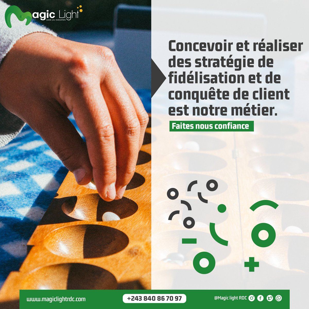 MagicLightrdc's tweet photo. Concevoir et réaliser des stratégie de fidélisation et de conquête de client est le métier #Magic_Light https://t.co/lS9464pFp1