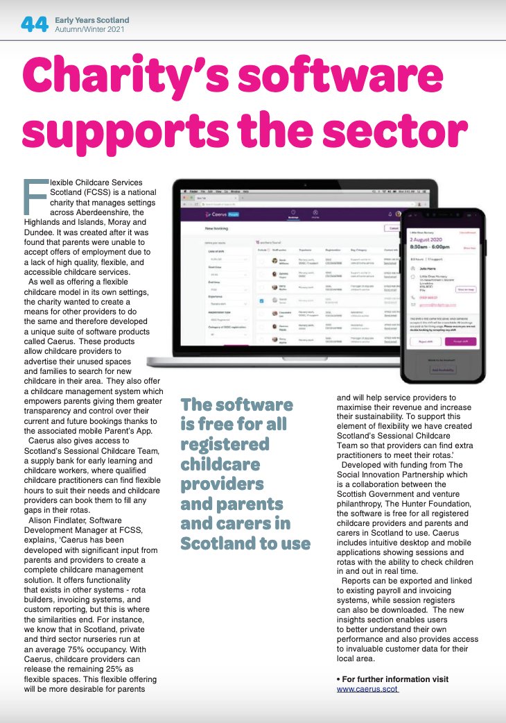 CaerusScot's tweet photo. Here's the link to our article about the amazing Caerus Software in the autumn/winter edition of the Early Years Scotland Magazine https://t.co/Jqu3dRubwf https://t.co/i8VymIk9fk
