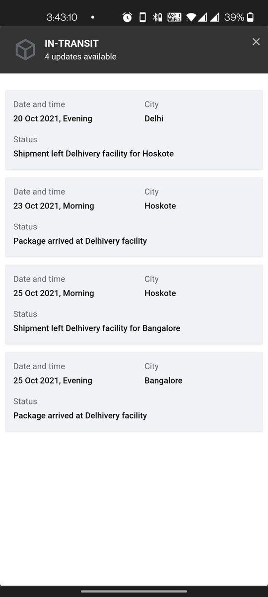 edwardgautham's tweet photo. @delhivery @help_delhivery @JimmysCocktails @delhivery - ,you don't have coustomer support Also and the shipment is stuck with you.

@JimmysCocktails https://t.co/L5PYWvDggU