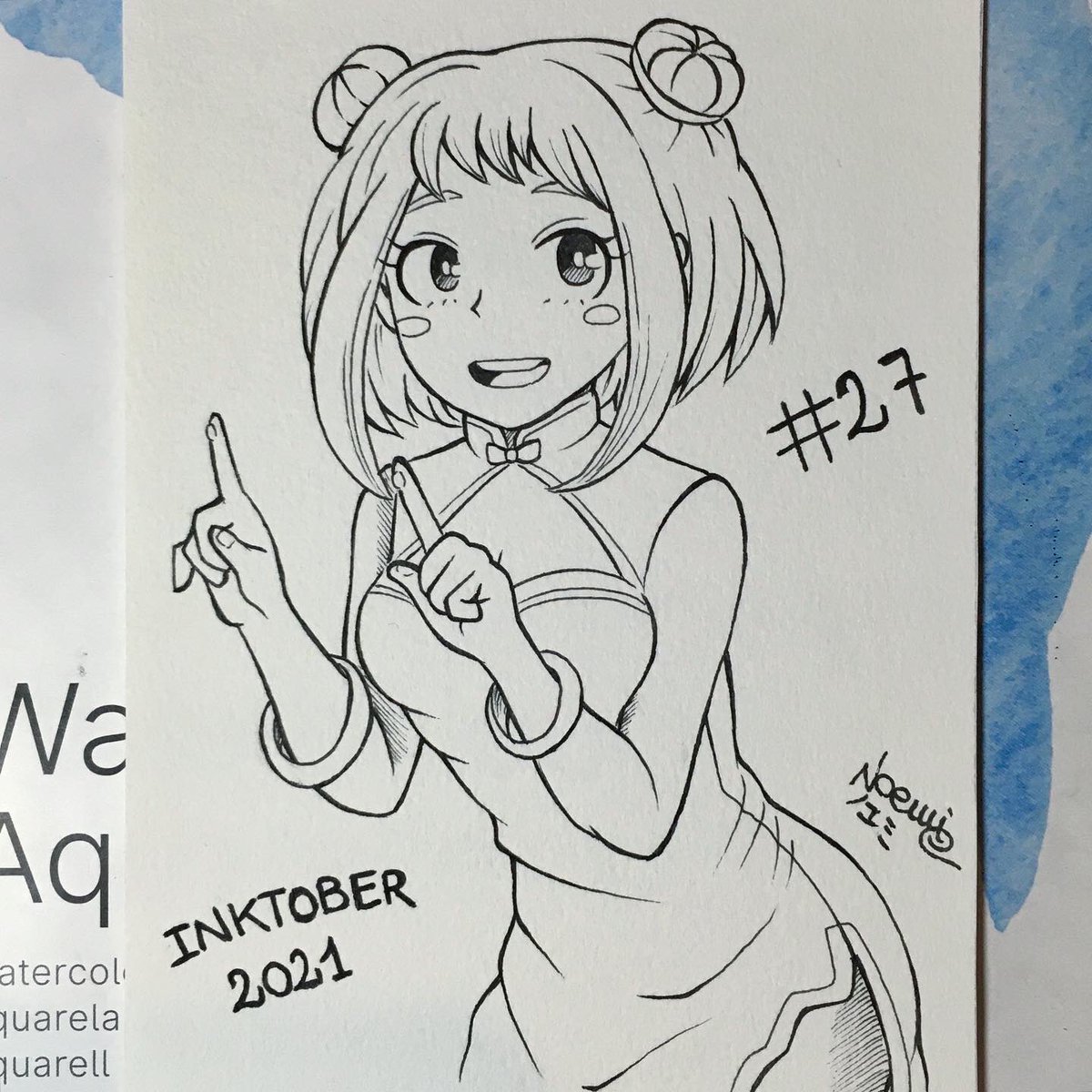 noemis_art's tweet photo. Nuovo disegno per #inktober!! 
新しいイントバーの絵です！！
#ヒロアカ #MyHeroAcademia #BokuNoHeroAcademia #uraraka #inktober2021 https://t.co/b3HFKJOdZN