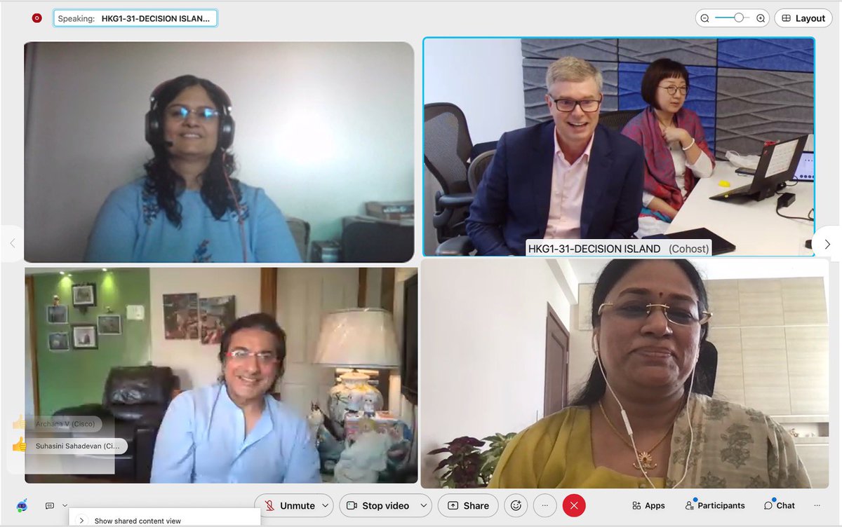 VarshaKanwar's tweet photo. Mid-week inspiration, storytelling, music, festivities &amp; fun with #Cisco APJC #LiveLearnLaugh Club organized #Virtual India tour. Great job @Elizabeth_Chen, Shagoon, Daphne   @shirl_kuo, Vidhi, Swathi for an amazing learning &amp; connecting experience. #WeAreCisco #LifeOnWebex https://t.co/cf5oaa5n9s