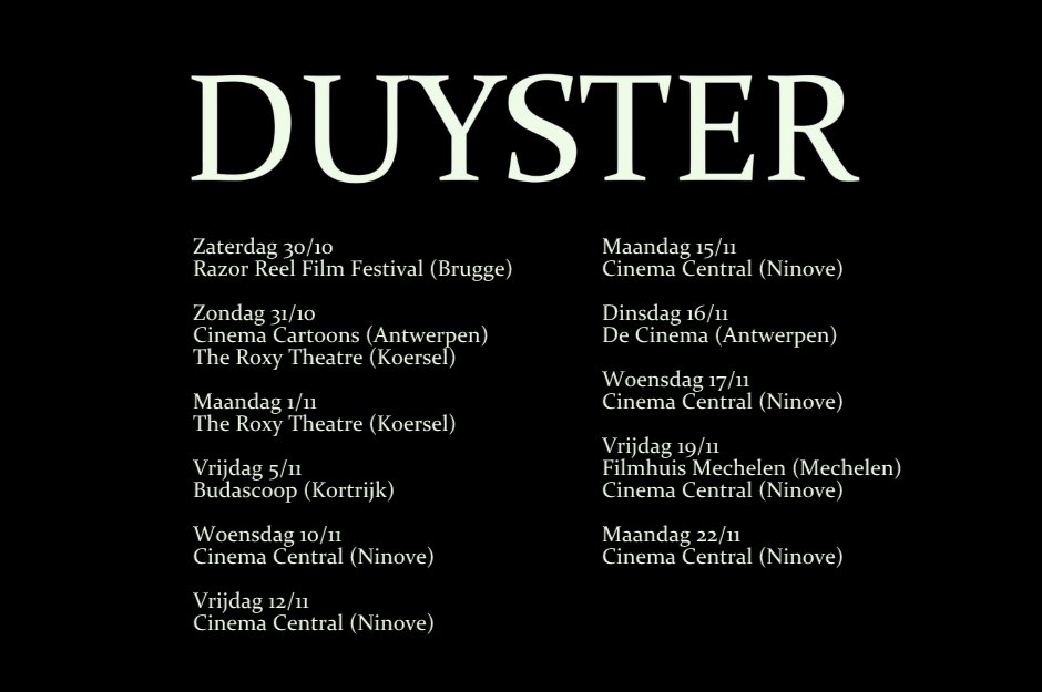 Duyster comes for you. Uren en tickets via de websites van de bioscopen. Bedankt om dit bericht te delen! 🪓