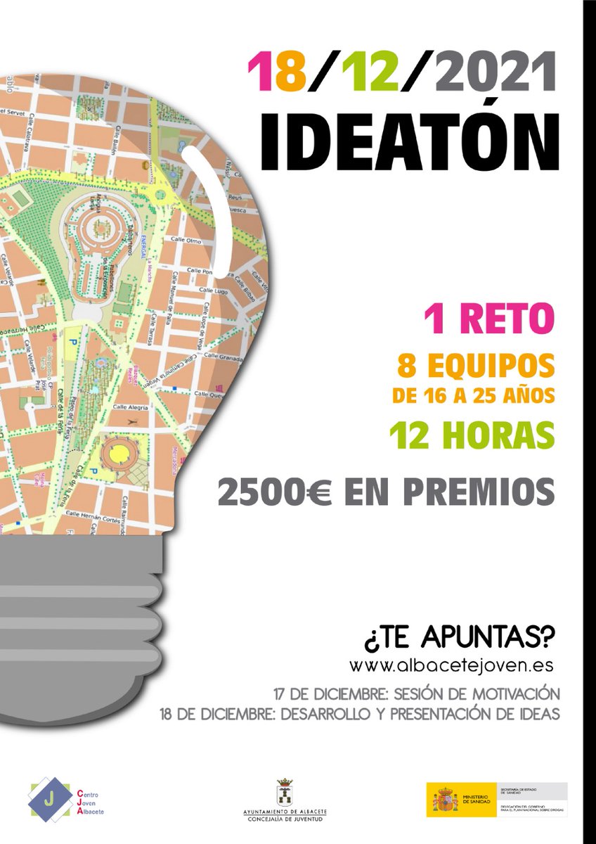jcantom's tweet photo. #ideaton, 8 equipos, 1 reto, 2500 € en premios. Te lo vas a perder? Solo entran los 8 primeros equipos inscritos.  https://t.co/FKPEziL5GS

 Cij Albacete Ayuntamiento de Albacete https://t.co/LJcNkWyMBv