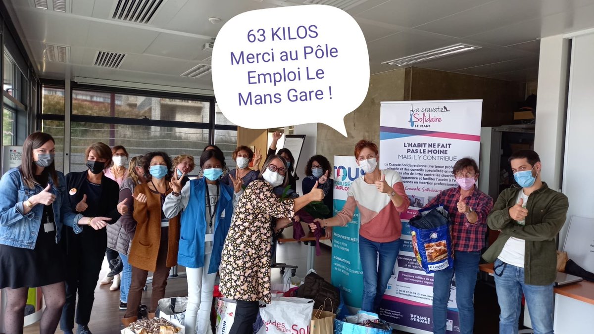 MelyssaRenault's tweet photo. 👔 Collecte de vêtements et accessoires 📿, par l'agence #poleemploi Le Mans Gare, pour permettre à des demandeurs d'emploi d'avoir une tenue adaptée pour un entretien !
#TousMobilises pour faciliter le retour à l'emploi et accélérer les recrutements ! https://t.co/uzSriSmALi