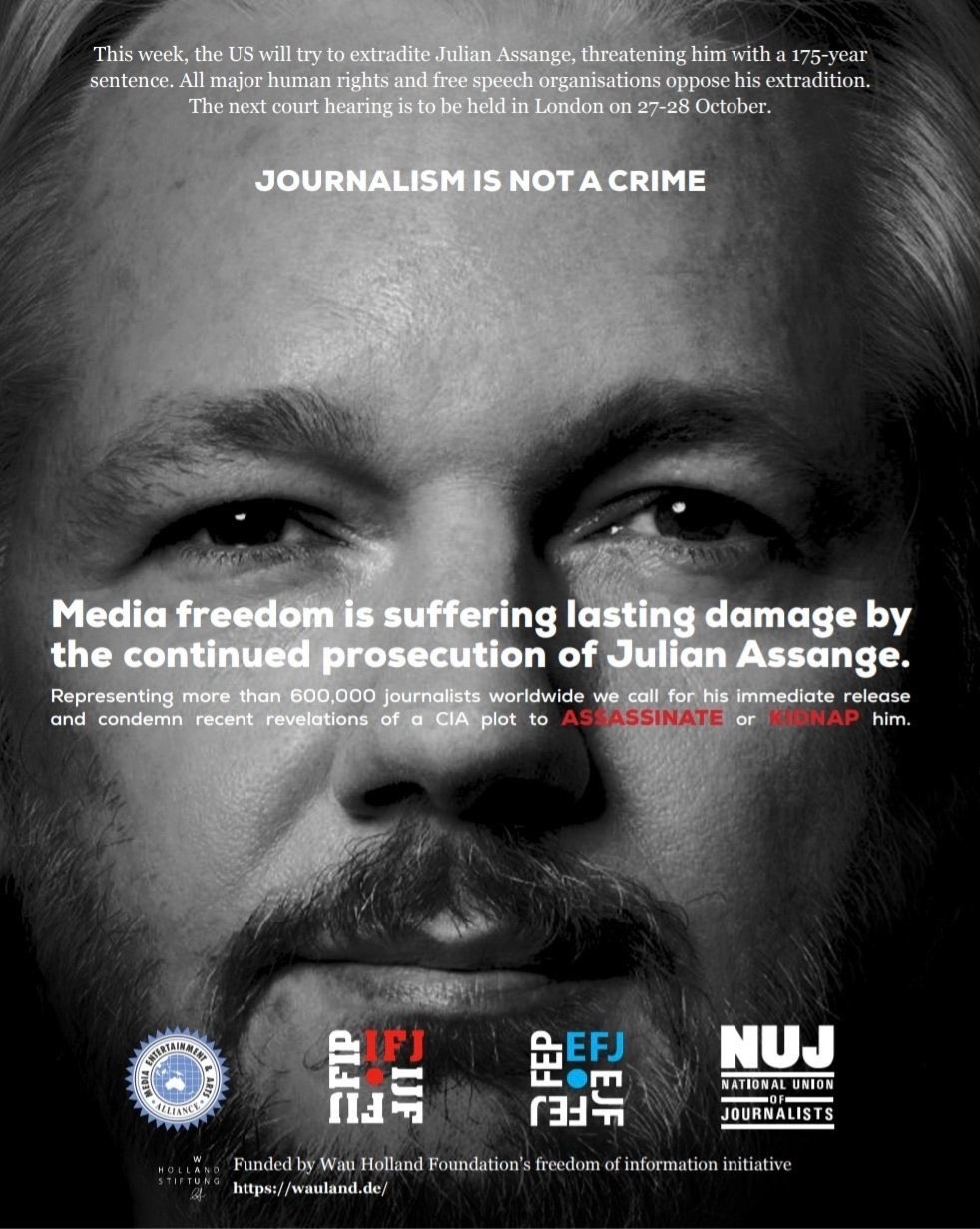 “O assassinato extrajudicial de Julian Assange em Londres foi discutido nos mais altos escalões do governo dos Estados Unidos”