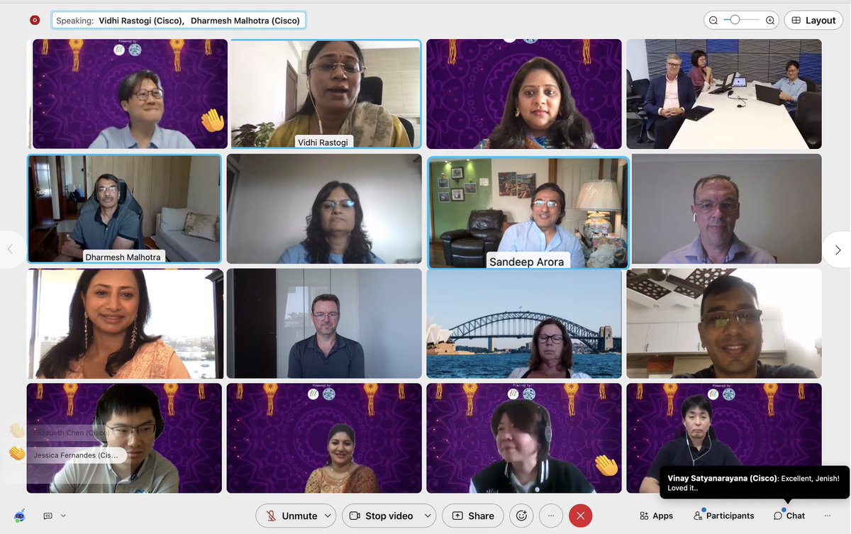 VarshaKanwar's tweet photo. An Indian soul 
An Aussie spirit
A Global Citizen mindset 
A human heart 
Thank you 🙏🏽 @Elizabeth_Chen, Shagoon for the opportunity to share my story &amp; facilitate the panel discussion with Darren Peoples, Oliver Qiu, Yasuhiro Oishi &amp; Anthony Stanbury. #WeAreCisco #LiveLearnLaugh https://t.co/1qFZTiH1Cg