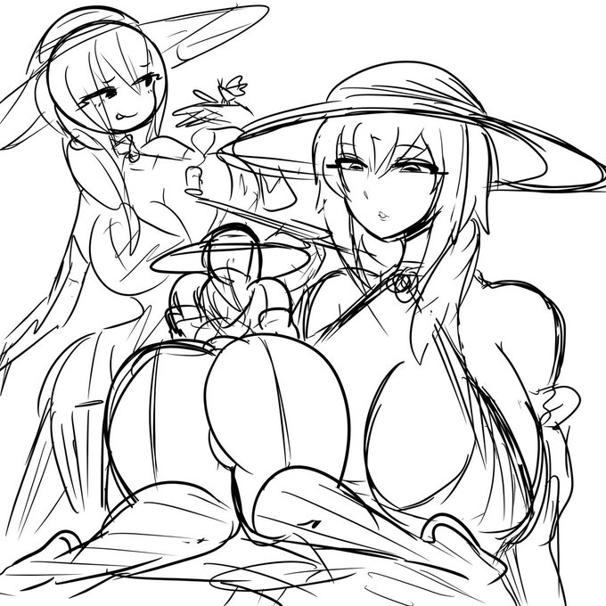 落書きでお尻描いてたら姐さんが生えてきたけどめちゃ久しぶりに描いたなこのキャラ・・・ 