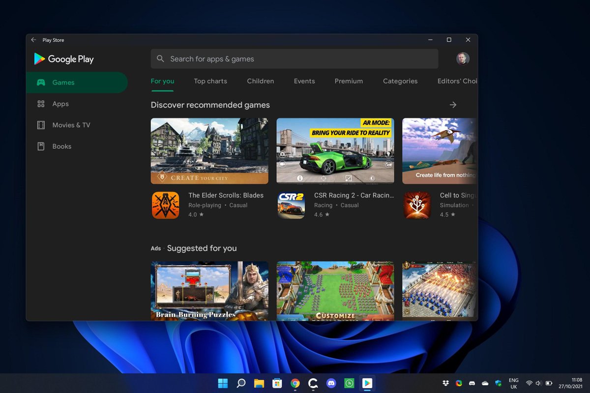 Here’s how to get the Google Play Store running on Windows 11