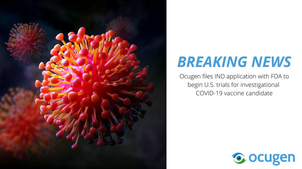 #BREAKING: We're pleased to announce we've filed an IND application with the @FDA to begin U.S. trials of our investigational #COVID-19 vaccine candidate. Learn more: ow.ly/tpol50Gz90W