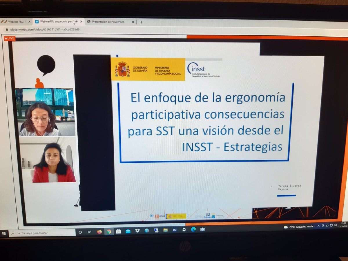 ICASELcanarias's tweet photo. #PRL #ICASEL #SemanaEuropeaRESST
 ”El enfoque de la #ERGOpar consecuencias para SST una visión desde
el INSST - Estrategias”
 Teresa Álvarez Bayona
Jefa de Unidad Técnica de Ergonomía @INSST_MITES_GOB-CNNT
En directo👇https://t.co/q7ZhM7tlBa https://t.co/LW5B49wKb1