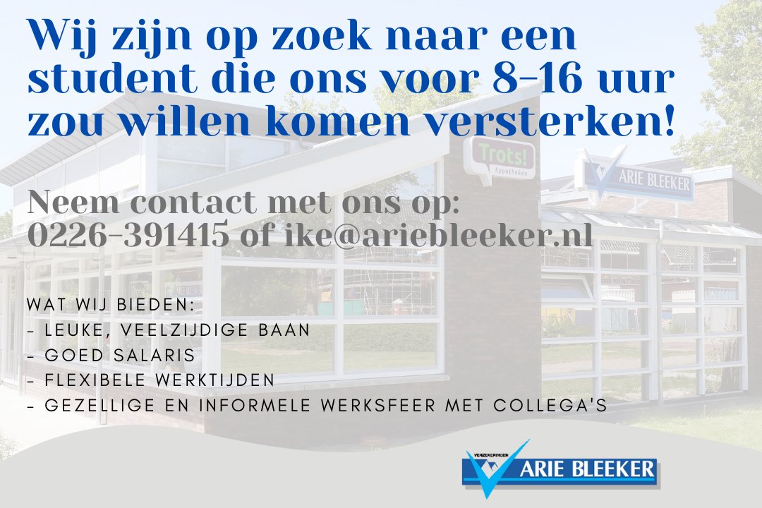 Arie Bleeker Verzekeringen (@ariebleekerverz) on Twitter photo 