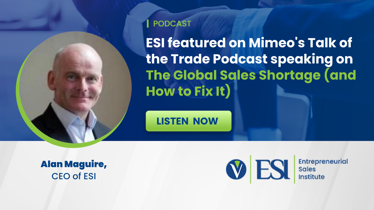 Our Co-founder &amp; CEO Alan Maguire was a guest of  <a href="/Mimeo/">Mimeo</a>’s Talk of the Trade Podcast - discussing the global shortage of #sales #talent, and how to fix it - 
Listen here: mimeo.com/podcasts/episo…
#salestalent #success #talkofthetrade