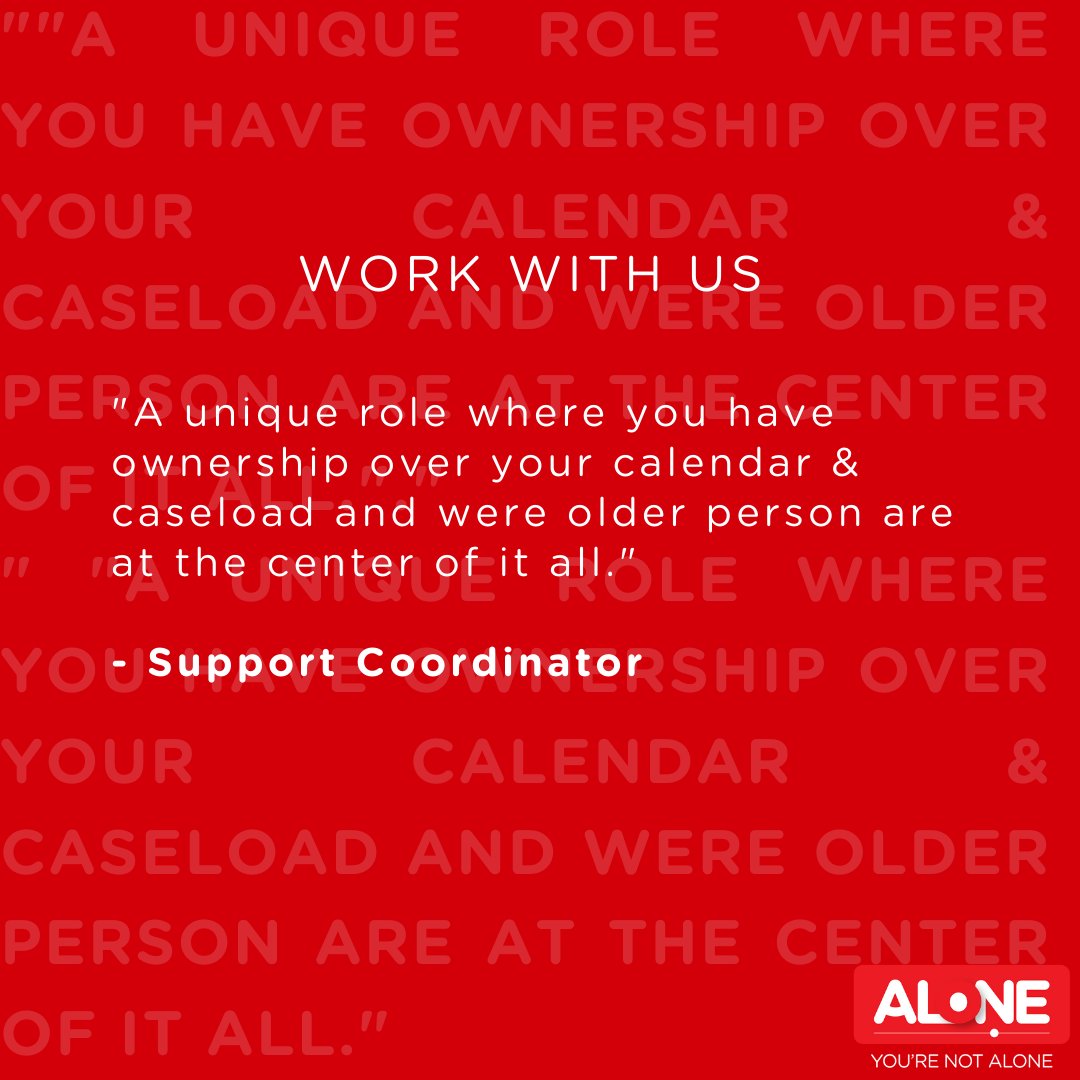 ALONE_IRELAND's tweet photo. We are hiring Support Coordinators nationally as we continue to grow the organisation! View the job description and areas we are recruiting here, https://t.co/9ijfwDcLdm #YouAreNotAlone https://t.co/TjfCMAGU5g