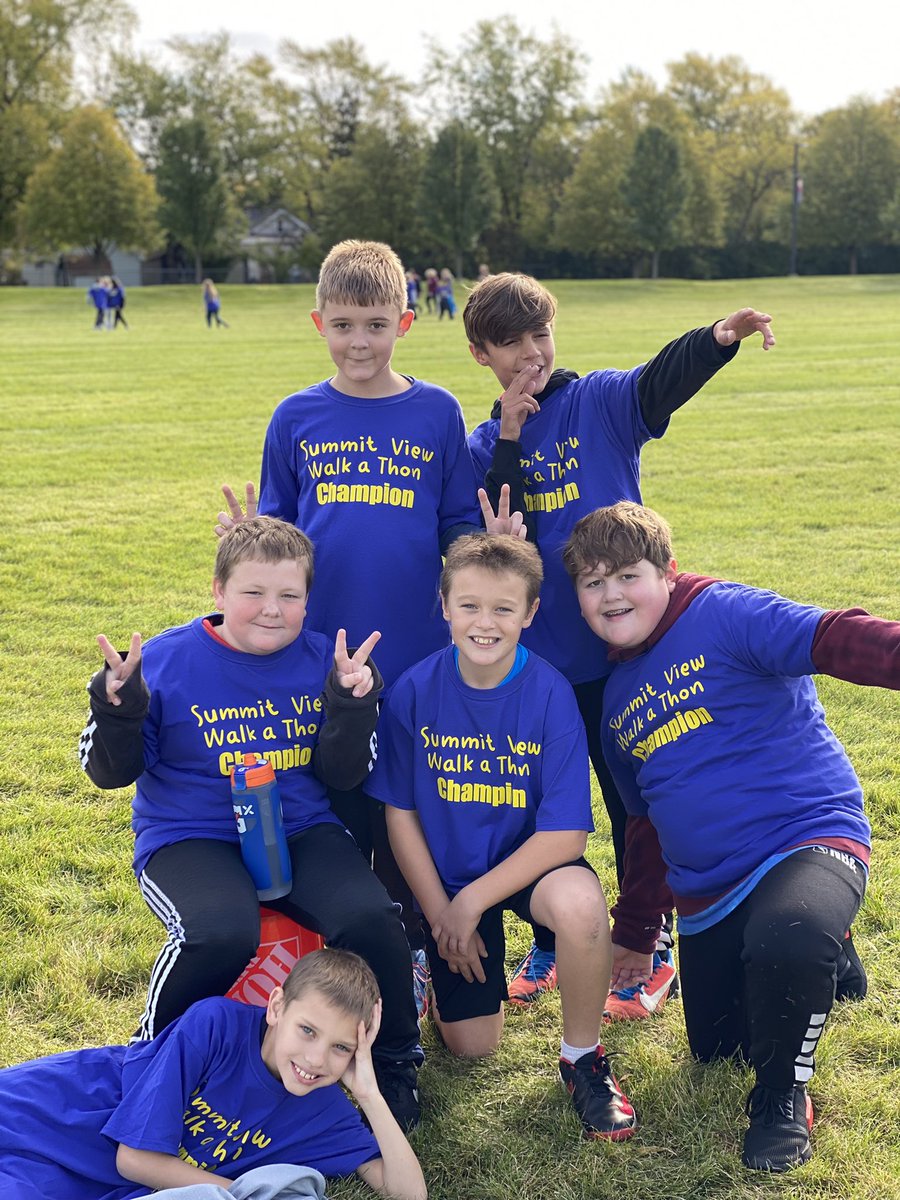 Perfect day for the Summit View Walk-a-Thon! 5th graders enjoyed that sunshine! ☀️