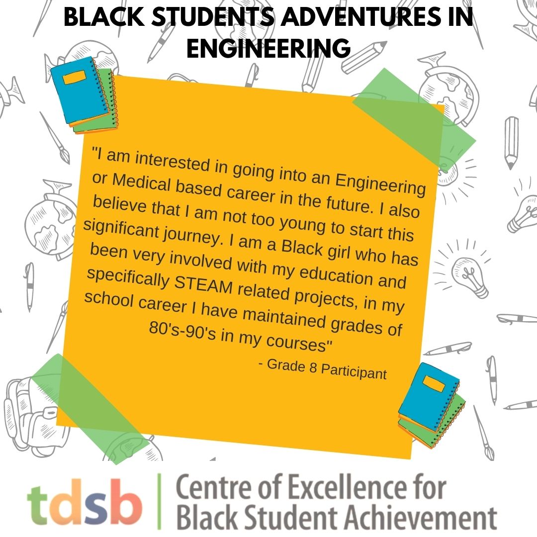 Over the summer <a href="/tdsb_cebsa/">Centre of Excellence for Black Student Achievement</a> partnered with <a href="/uOttawaGenie/">uOttawa Engineering</a> to offer Black students an opportunity to take STEM courses for credits. Understanding the barriers in #STEMeducation, intentional steps were taken to engage students in Grades 8 to 12 and recent graduates.