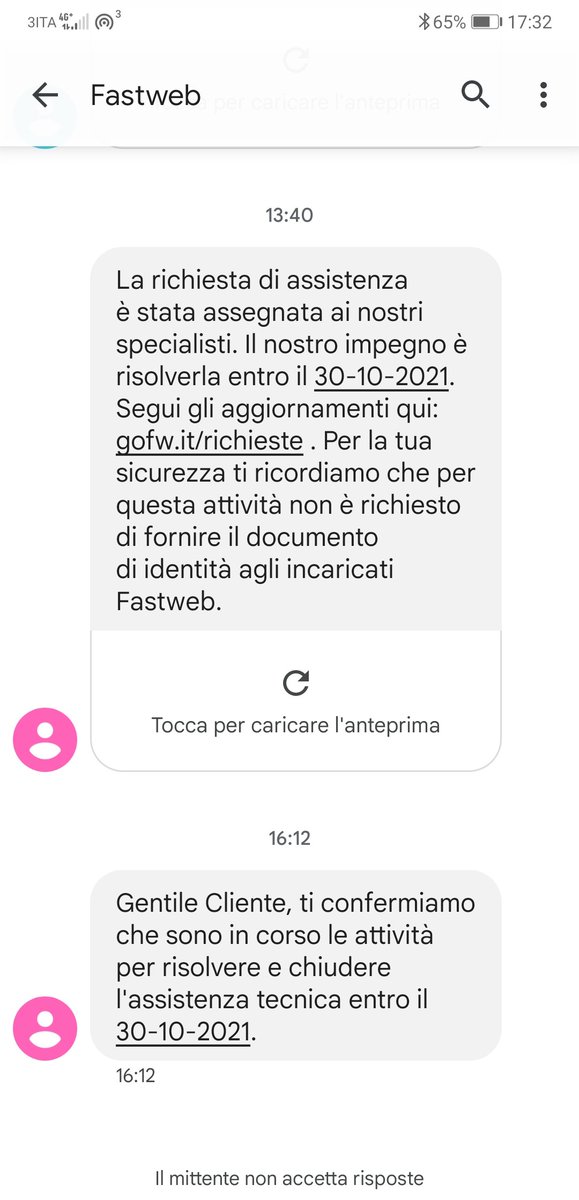 #Fastweb sempre meno 'fast' sul web, fino ad arrivare al blocco totale di oggi. Però ti manda tanti sms per dirti che potresti rimanere fino a 3 giorni senza connessione 👍 <a href="/FASTWEB/">FASTWEB</a>  <a href="/FASTWEBHelp/">FASTWEB Help</a> seeeempre meglio.
Però ogni volta al telefono ti propongono le offerte mobile🤣🤣