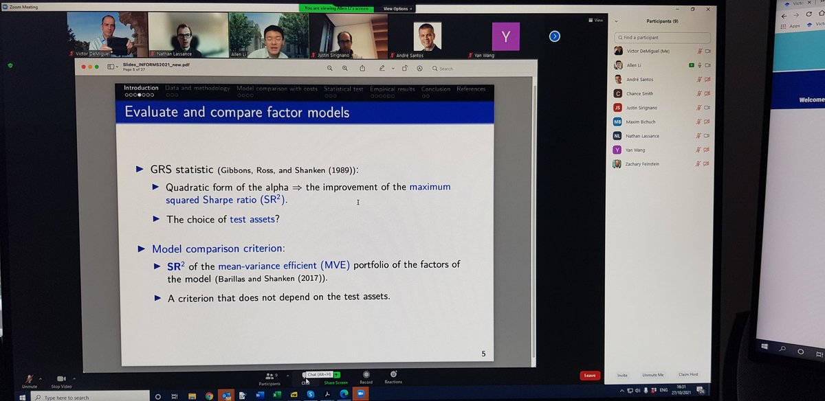 VictorDeMiguel2's tweet image. Thank you @NathanLassance , @AndrePortelaSa1 , @allen_lisicong , and Justin Sirignano for speaking at the New Methods in Asset Pricing and Allocation at #informs2021